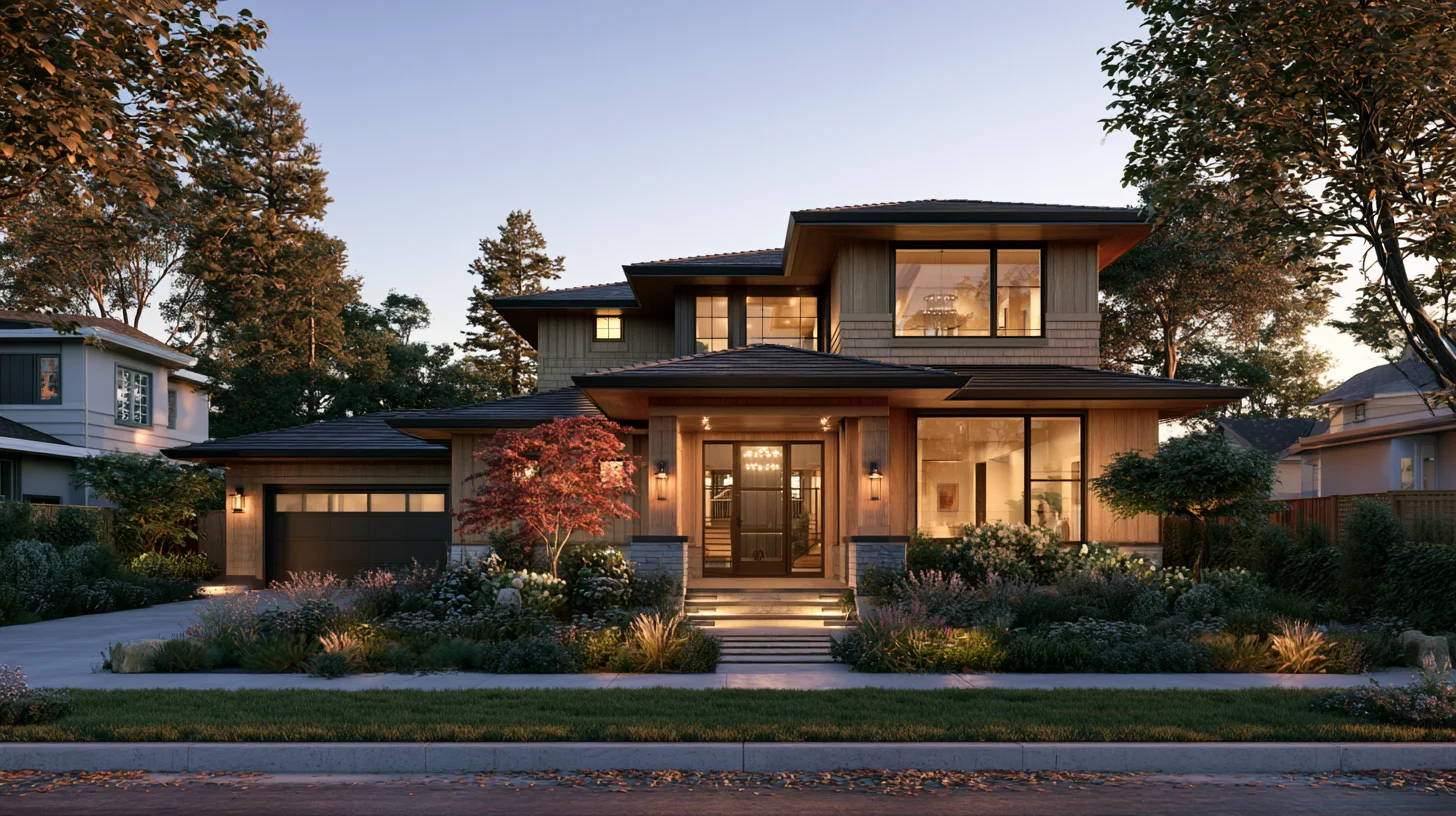Modern luxury home with premium James Hardie fiber cement siding and exceptional curb appeal