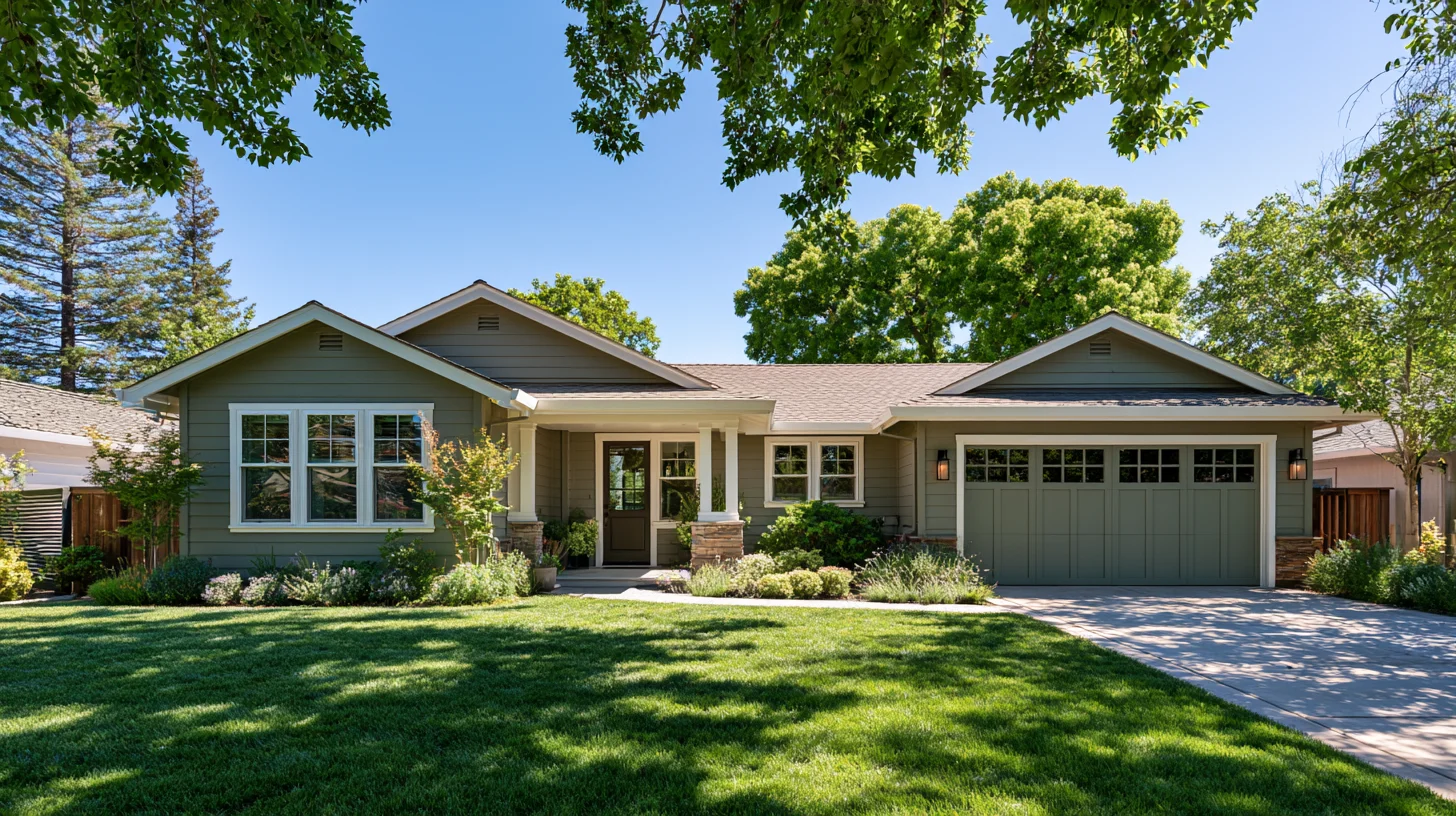 Modern Northern California home with energy-efficient double pane windows designed for hot summers