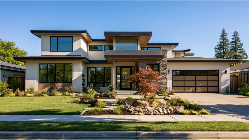 Modern California home with energy-efficient vinyl windows and abundant natural light