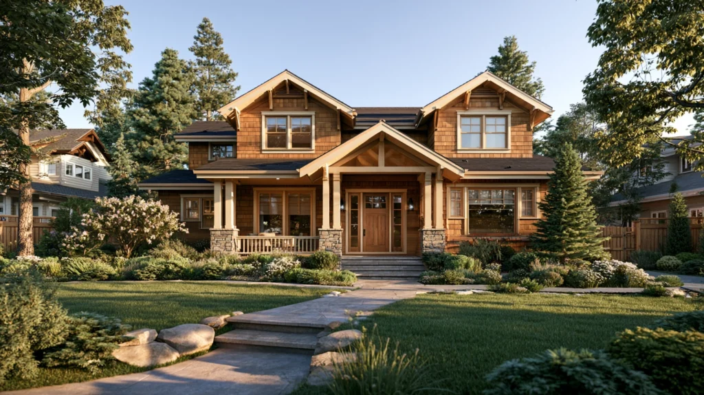 Modern home with engineered wood siding showcasing natural wood appearance and curb appeal