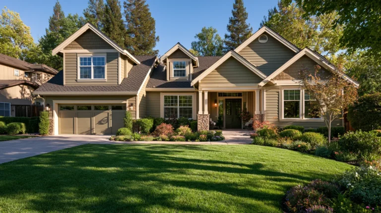 Modern home showing new fiber cement siding replacing damaged exterior siding