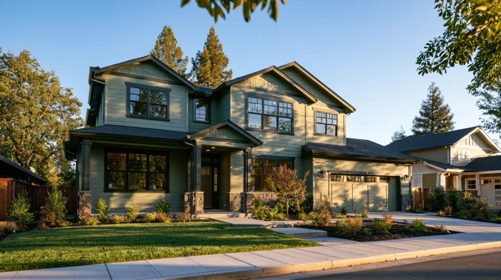Modern home with newly installed fiber cement siding during a professional exterior renovation