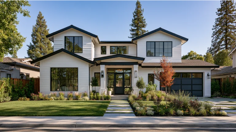 Modern home with James Hardie fiber cement siding in Northern California