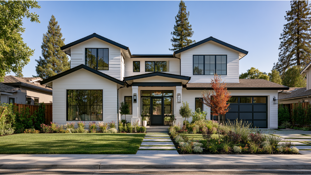 Modern home with James Hardie fiber cement siding in Northern California